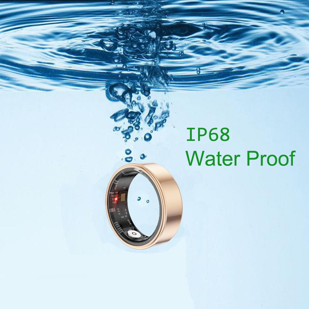 Smart Ring Health Tracker - Fitness Sleep Heart Rate Blood Oxygen Tracker Smart Ring For Men And Women,IP68 Waterproof Level Bluetooth Fitness Tracker Rings Family Care