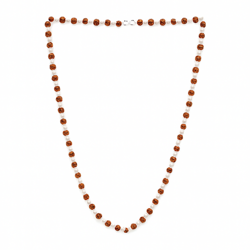54 Beads Rudraksha Necklace with Plated Caps